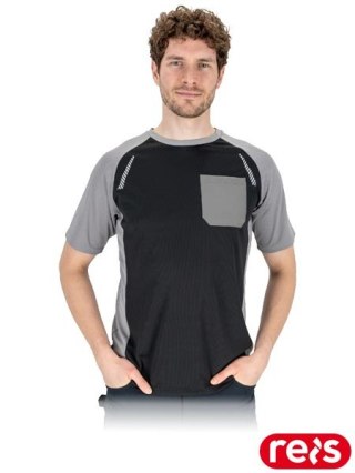 T-SHIRT - 3XL - CZARNO-SZARY