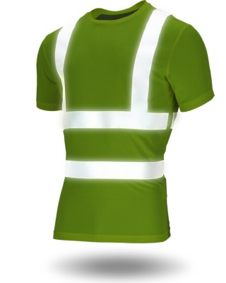 T-SHIRT TSROUTE ZÓŁTY Z PASAMI ODBLASKOWYMI