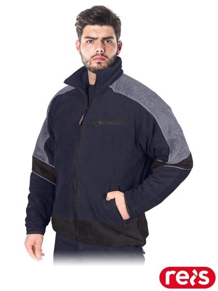 BLUZA OCHRONNA OCIEPLANA Z POLARU - 2XL - GRANATOWO-SZARY