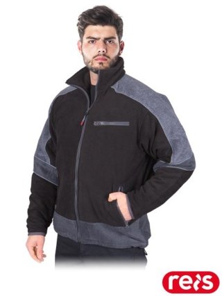 BLUZA OCHRONNA OCIEPLANA Z POLARU - L - CZARNO-SZARY