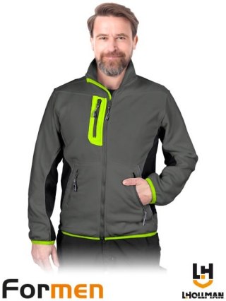 BLUZA Z POLARU OCHRONNA - 3XL - CIEMNOSZARO-CZARNO-ŻÓŁTY