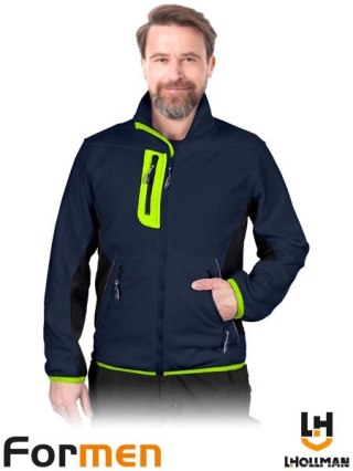 BLUZA Z POLARU OCHRONNA - M - GRANATOWO-CZARNO-ŻÓŁTY
