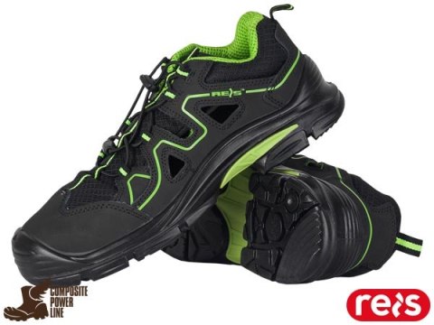 BUTY BEZPIECZNE - 39 - CZARNO-ZIELONY