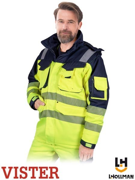 KURTKA OCHRONNA OCIEPLANA - 2XL - ŻÓŁTO-GRANATOWY