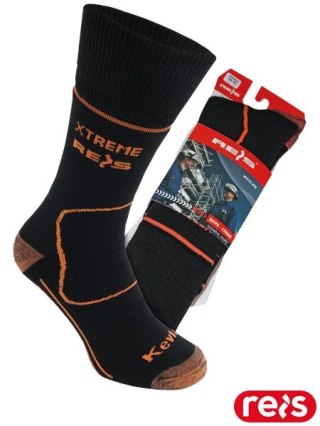 SKARPETY - XL (43-46) - CZARNO-POMARAŃCZOWY