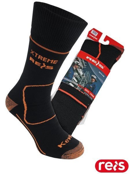 SKARPETY - XL (43-46) - CZARNO-POMARAŃCZOWY