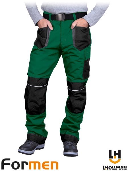 SPODNIE OCHRONNE OCIEPLANE DO PASA - 2XL - ZIELONO-CZARNO-SZARY