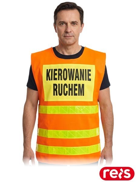 KAMIZELKA OSTRZEGAWCZA - UNI - POMARAŃCZOWO-ŻÓŁTY