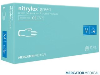 RĘKAWICE NITRYLOWE 8% VAT BEZPUDROWE NITRYLEX MIĘTOWE 100SZT DO KONTAKTU Z ŻYWNOŚCIĄ, TEKSTURA NA PALCACH, MEDYCZNE, FRYZJERSKIE, M