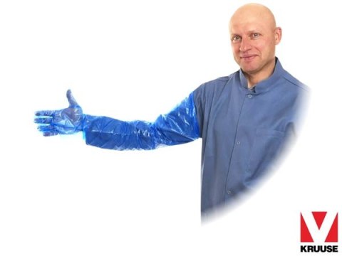 RĘKAWICE WETERYNARYJNE - 90 cm - NIEBIESKI