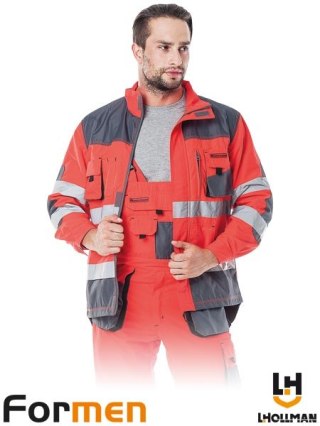 BLUZA OCHRONNA - 3XL - CZERWONO-STALOWO-CZARNY