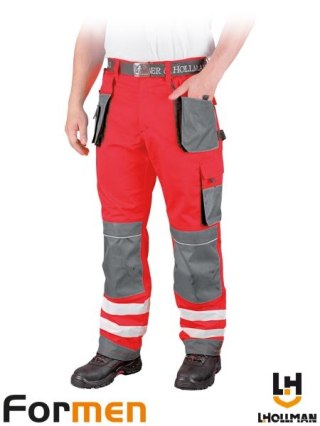 SPODNIE OCHRONNE DO PASA - 58 - CZERWONO-STALOWO-CZARNY