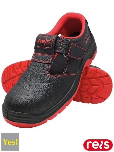 BUTY BEZPIECZNE - 39 - CZARNO-CZERWONY