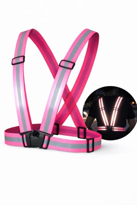 SZELKI ODBLASKOWE KOS-STRAPE RÓŻOWE