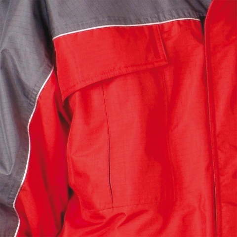 Kurtka robocza ocieplana BHP Win-Red, rip-stop męska kaptur wiatroodporna kieszenie regulowana