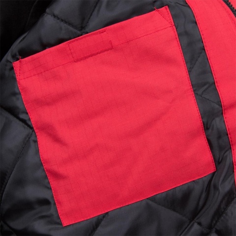 Kurtka robocza ocieplana BHP Win-Red, rip-stop męska kaptur wiatroodporna kieszenie regulowana