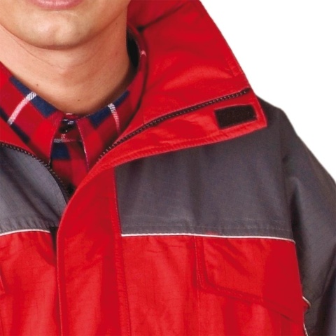 Kurtka robocza ocieplana BHP Win-Red, rip-stop męska kaptur wiatroodporna kieszenie regulowana