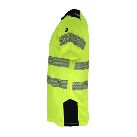 Koszulka odblaskowa TSVIS męska BHP siateczka oddychająca fluorescencyjna T-shirt roboczy żółto-czarna