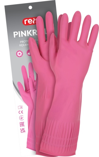 Rękawice lateksowe ochronne długie 38 cm do sprzątania detergenty antypoślizgowe 12par