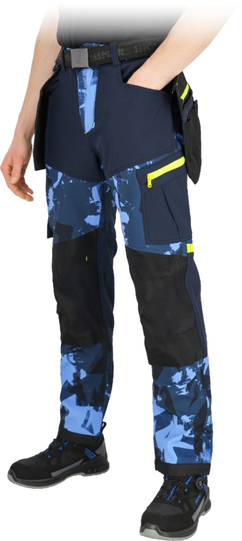 Spodnie robocze HAGA softshell do pasa męskie BHP ocieplane wiatroodporne kieszenie monterskie