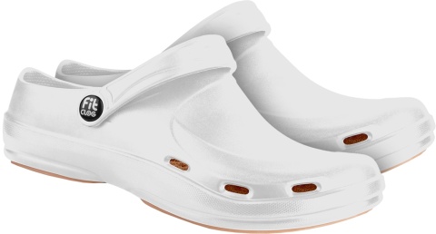 Klapki medyczne FitClog lekkie EVA antypoślizgowe OB SRC buty do pracy gastronomia medyczne białe