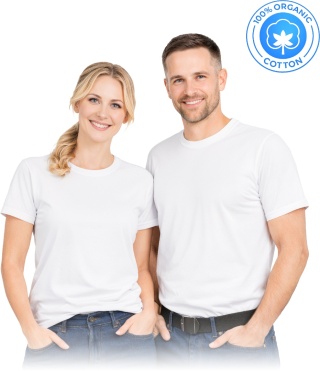 T-shirt bawełna organiczna, 180 g/m², pod nadruk, codzienny, biały