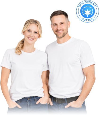 T-shirt bawełna organiczna, 180 g/m², pod nadruk, codzienny, biały