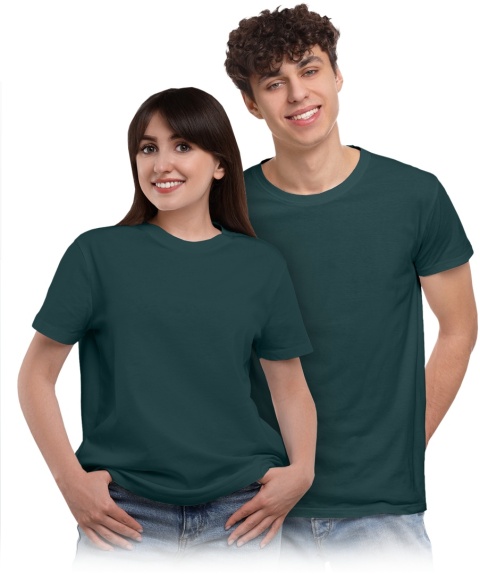 T-shirt bawełniany single jersey, 180 g/m², pod nadruk, codzienny zielony