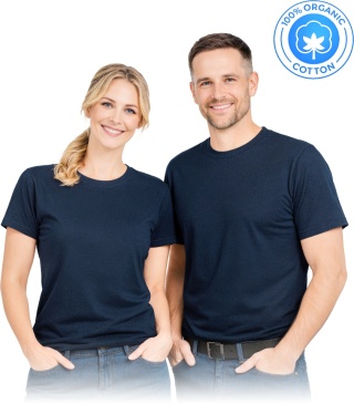 T-shirt bawełna organiczna, 180 g/m², pod nadruk, codzienny, granatowy