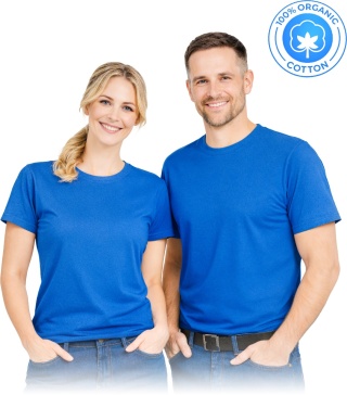 T-shirt bawełna organiczna, 180 g/m², pod nadruk, codzienny, niebieski