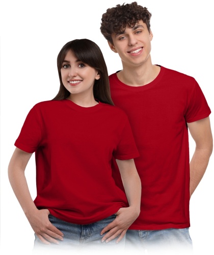 T-shirt bawełniany single jersey, 180 g/m², pod nadruk, codzienny czerwony