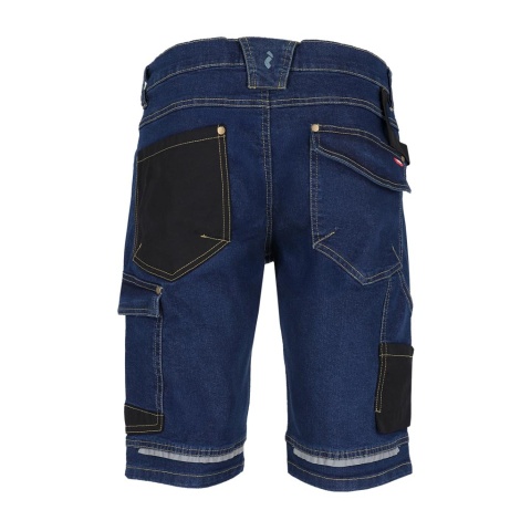 SPODNIE OCHRONNE DO PASA JEANSOWE - KRÓTKIE JEANS303 GRANATOWO-CZARNE
