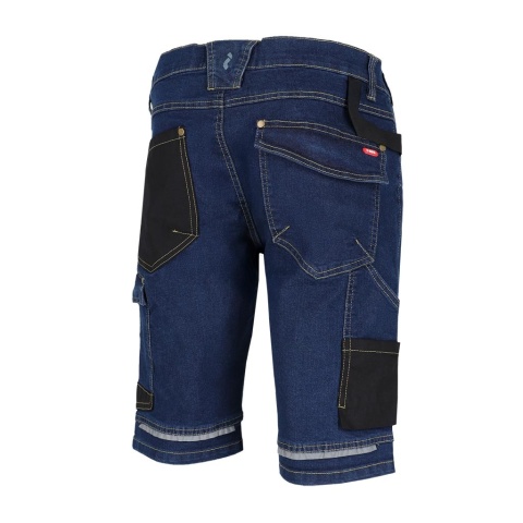 SPODNIE OCHRONNE DO PASA JEANSOWE - KRÓTKIE JEANS303 GRANATOWO-CZARNE