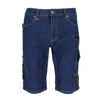 SPODNIE OCHRONNE DO PASA JEANSOWE - KRÓTKIE JEANS303 GRANATOWO-CZARNE