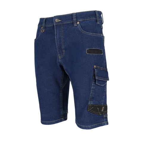 SPODNIE OCHRONNE DO PASA JEANSOWE - KRÓTKIE JEANS303 GRANATOWO-CZARNE
