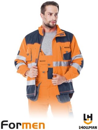 BLUZA OCHRONNA - M - POMARAŃCZOWO-GRANATOWO-SZARY