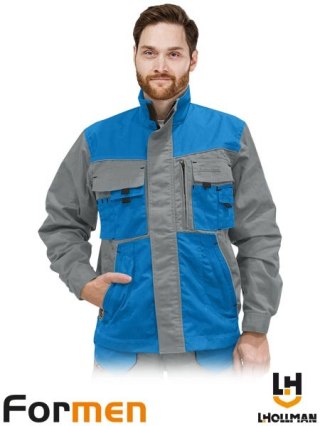 BLUZA OCHRONNA - S - JASNOSZARO-NIEBIESKO-CZARNY