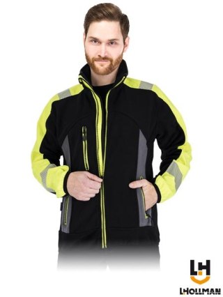 BLUZA OCHRONNA Z POLARU - XL - CZARNO-ZÓŁTO-SZARY
