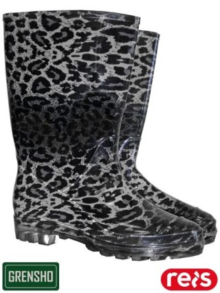 BUTY Z PCV - 36 - CZARNO-SZARY