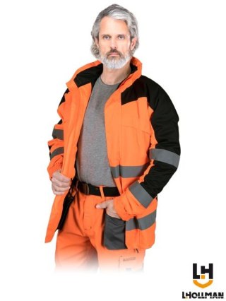KURTKA OCHRONNA OCIEPLANA - L - POMARAŃCZOWO-CZARNY