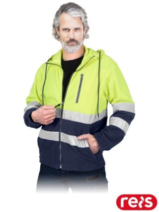 BLUZA OCHRONNA Z POLARU - 2XL - ŻÓŁTO-GRANATOWY
