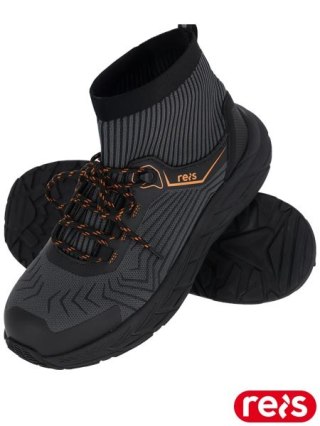 BUTY BEZPIECZNE - 44 - STALOWO-CZARNO-POMARAŃCZOWY