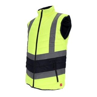 BEZRĘKAWNIK OCHRONNY OCIEPLANY - 2XL - ŻÓŁTO-GRANATOWY