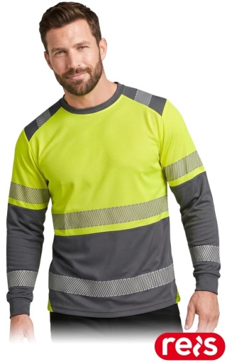 KOSZULKA OCHRONNA IGUANA OSTRZEGAWCZA FLUO Z SIATECZKI ŻÓŁTO-SZARA 2XL