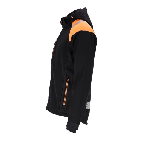 Kurtka wind softshell z odblaskami czarna na zamek 3XL