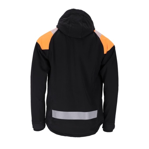 Kurtka wind softshell z odblaskami czarna na zamek 3XL