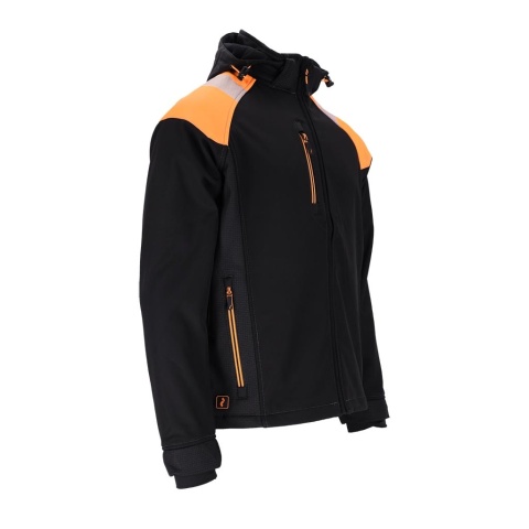 Kurtka wind softshell z odblaskami czarna na zamek 3XL