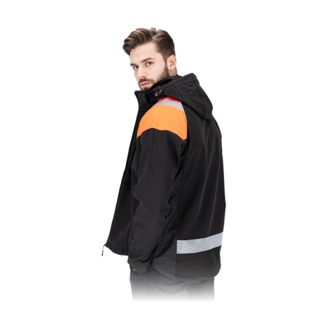 Kurtka wind softshell z odblaskami czarna na zamek 3XL