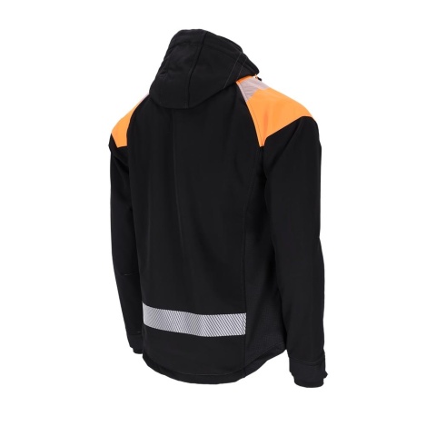 Kurtka wind softshell z odblaskami czarna na zamek L