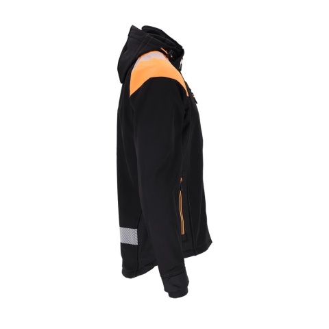 Kurtka wind softshell z odblaskami czarna na zamek L